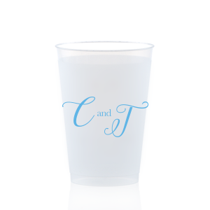 Elevate your celebration with the Elegant Initials Frosted Cup, a symbol of understated sophistication. Its translucent finish exudes elegance, while the couple's initials embody simplicity and refinement. Ideal for couples seeking a minimalist yet graceful touch for their special event.