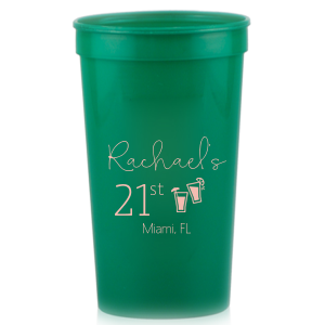 Get ready to raise a toast to fun with the Tropical Birthday Drink Cup! Featuring two charming tropical cocktails clinking mid-air—one flaunting an umbrella, the other with a zesty lime garnish—this cup screams celebration. Personalize with the birthday honoree's name, date, and party locale for an unforgettable bash!