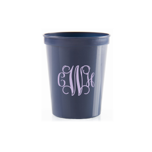 Personalized Navy 16 oz Stadium Cup with Matte Lavender Ink Cup Ink Colors will impress guests like no other. Make this party unforgettable.