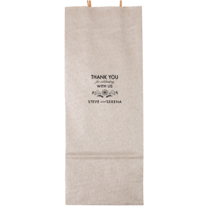 Express heartfelt thanks with the Floral Thank You Wedding Gift Bag, adorned with hand-drawn blooms and a sincere stacked message. This energetic design, featuring the couple's names, offers a sweet token of appreciation for your cherished guests.