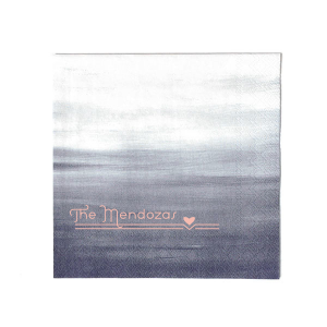 The Modern Heart Flourish Napkin design marries minimalist style with heartfelt symbolism. The family name floats gracefully above a contemporary line, punctuated by a solitary heart. This design is perfect for the modern couple who appreciates clean lines and elegant simplicity.