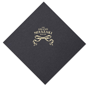 Personalize this romantic napkin! Featuring a beautiful bow design, you can customize the text with your family name or the name of your event. 