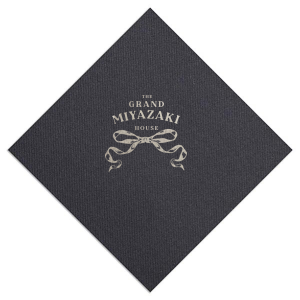 Personalize this romantic napkin! Featuring a beautiful bow design, you can customize the text with your family name or the name of your event. 