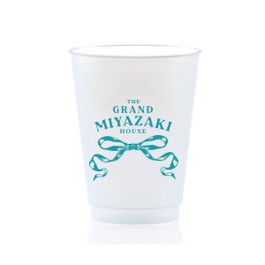 If you are throwing a dinner party or celebrating a wedding, this custom cup is for you! Featuring a romantic ribbon design, you can personalize the text with your family name. 