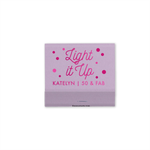 Ignite the fun with Light It Up Party Matchbook! An energetic vibe bursts from the cheerful dots and lively lettering, setting the celebratory mood ablaze. Personalized for any occasion, these matchbooks add a spark of joyous energy to your festivities!

