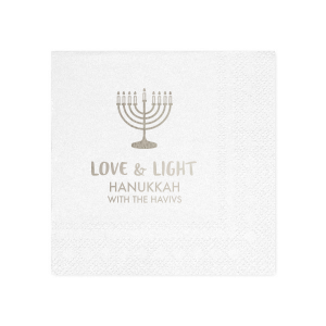 Love And Light Hanukkah Family Name Napkin sounds like a beautiful and meaningful way to honor the holiday. It's a wonderful way to spread the spirit of the holiday and bring some love and light into your home!