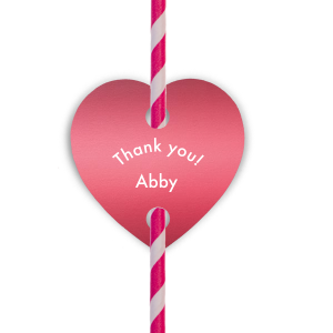 Elevate your event’s charm with the Simple Fun Straw Tag. Perfect for adding a personal, heartfelt touch to each sip, these tags let guests enjoy a special message with every drink. Whether driving sentiments or sparkles, your customized design will be the toast of the party!