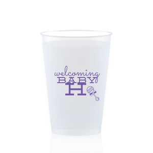Adorably herald in your tiny guest's arrival with the Welcoming Baby Initial Frost Flex Cup. Featuring tender script and the baby’s initial alongside a charming rattle, this cup is not just for sipping but for savoring the sweet anticipation of welcoming a new life. Sip joyfully!