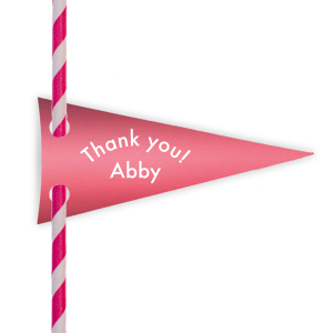 Elevate your event’s charm with the Simple Fun Straw Tag. Perfect for adding a personal, heartfelt touch to each sip, these tags let guests enjoy a special message with every drink. Whether driving sentiments or sparkles, your customized design will be the toast of the party!