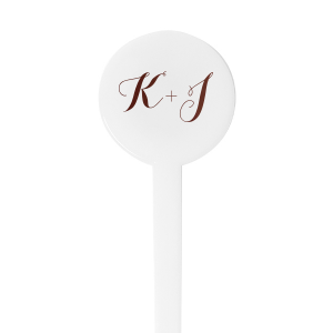 Stir up sophistication with the Modern Calligraphy Initials Stir Stick, elegantly scripted to showcase the union's initials. This refined detail adds a personal flourish to each cocktail, subtly celebrating the couple with every swirl and sip