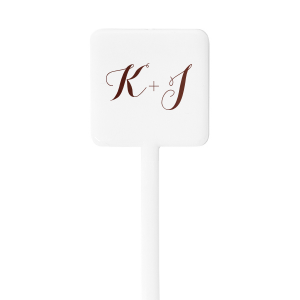 Stir up sophistication with the Modern Calligraphy Initials Stir Stick, elegantly scripted to showcase the union's initials. This refined detail adds a personal flourish to each cocktail, subtly celebrating the couple with every swirl and sip