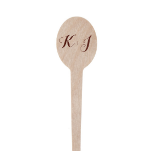 Stir up sophistication with the Modern Calligraphy Initials Stir Stick, elegantly scripted to showcase the union's initials. This refined detail adds a personal flourish to each cocktail, subtly celebrating the couple with every swirl and sip