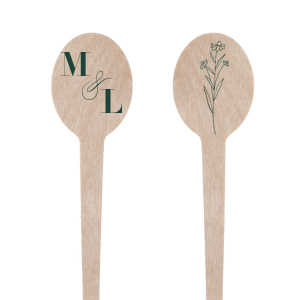 Our beautiful custom Matte Spruce Rectangle Stir Stick with Matte Spruce Foil has a Stem Daisy Flower graphic and is good for use in Floral themed parties and are a must-have for your next event—whatever the celebration!