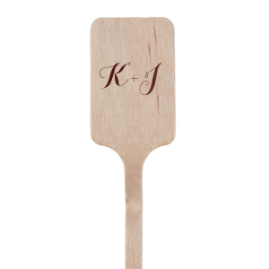 Stir up sophistication with the Modern Calligraphy Initials Stir Stick, elegantly scripted to showcase the union's initials. This refined detail adds a personal flourish to each cocktail, subtly celebrating the couple with every swirl and sip