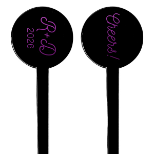 Add a touch of personalized charm to your wedding celebration with the Wedding Cheers! Initials Stir Stick. With a flourish of "Cheers!" and the couple’s initials, this design elegantly marks the occasion. Stir up some fun and toast to love!