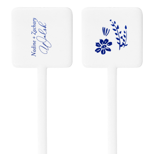 Our beautiful custom Shiny Royal Blue Round Stir Stick with Shiny Royal Blue Foil has a Garden Flower Accent graphic and is good for use in Floral, Accents themed parties and couldn't be more perfect. It's time to show off your impeccable taste.