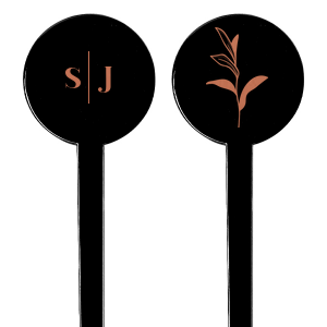 ForYourParty's chic Satin Copper Penny Rectangle Stir Stick with Satin Copper Penny Foil has a Sprig Accent graphic and is good for use in Accents, Outdoors, Floral themed parties and are a must-have for your next event—whatever the celebration!