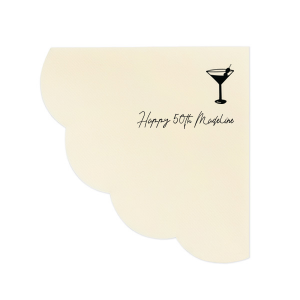 Celebrate in style with the sophisticated Martini Glass Script Birthday Napkin. Featuring a chic, cursive script, these napkins will add an elegant touch to your party decor when customized with your name. Perfect for a martini themed birthday celebration, these napkins are sure to impress your guests and make a milestone occasion extra special.