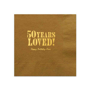 Our Many Years loved napkins are a special way to celebrate a milestone birthday. They feature a simple yet elegant design with a heartfelt message. Perfect for any birthday party, they will add a touch of love and warmth to your celebrations.