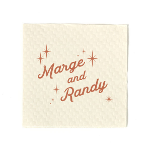 This Mid Century Sparkle Napkin features stylish script of the couple’s names surrounded by sparkling star accents for a retro-inspired touch. Add it to your celebration to create a fun, eye-catching detail guests will love. Spot-on for wedding receptions or anniversary parties.