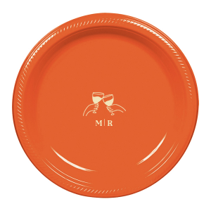 The Pasta Party Cheers Plate is a creative and entertaining way to add a playful touch to your next event. This unique plate will help create a fun and interactive atmosphere. Featuring a hand-drawn illustration of two hands cheersing, you can personalize this plate with your initials for your pasta party rehearsal dinner or wedding. 