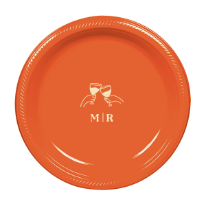 The Pasta Party Cheers Plate is a creative and entertaining way to add a playful touch to your next event. This unique plate will help create a fun and interactive atmosphere. Featuring a hand-drawn illustration of two hands cheersing, you can personalize this plate with your initials for your pasta party rehearsal dinner or wedding. 