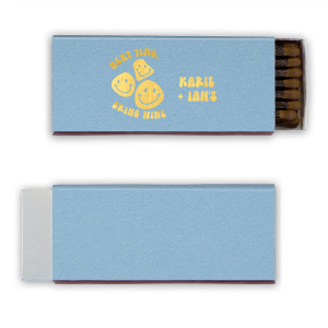 The Next Time Bring Wine Smilies Matches is a fun and cheeky design that is sure to bring a smile to your guests' faces. With its playful and whimsical design, this product is sure to be a hit at any event. Great for a house warming party to give your guests or to receive as a new home present! 