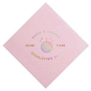 The Dazed And Engaged Bachelorette Disco Ball Napkin is a glitzy and glamorous addition to any bachelorette party. Whether you're hosting a small get-together or a large celebration, this is the perfect way to elevate your party decor and bring some sparkle to the festivities.