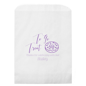 Sweeten the farewell with the To Go Donut Bag, adorned with an adorable sprinkle-topped donut. Personalize this charming send-off with a special message, making your parting gift as delightful and memorable as the celebration itself.