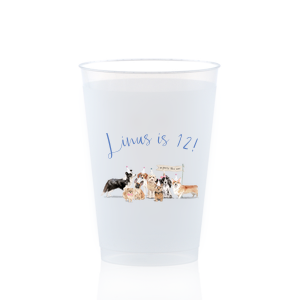 Pawty Down! The Dog Party This Way Full Color Cup will look fabulous with your unique touch. Your guests will agree!