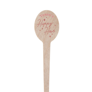 The Starry Happy Hour Stir Stick lights up any gathering with its radiant "Happy Hour" inscription surrounded by an array of twinkling stars, all presented in a playful, casual script that exudes fun and festivity. Personalize this celestial-themed stirrer with your name, making it a standout accessory for your next cocktail party or social event. Perfect for adding a touch of sparkle to evenings with friends.