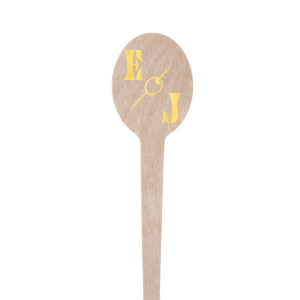 The Martini Olive Stir Stick features a stylish depiction of an olive, the quintessential martini garnish, artfully drawn to evoke the sophistication of a classic cocktail lounge. Flanking this iconic graphic are your initials, rendered in a font that boasts clean lines and an air of modern refinement. This personalized stirrer lends a chic and celebratory twist to your event's drinkware, making it a perfect match for occasions that call for a touch of timeless elegance.