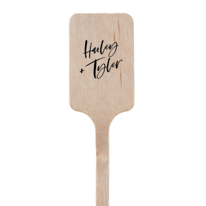 The Elegant Duo Stir Stick exudes luxury and elegance, allowing you to personalize it with your names in a font that is both extravagant and sophisticated. It's the perfect accompaniment for events that demand a touch of grandeur and personalization, like weddings, rehearsal dinners, and anniversary parties. 