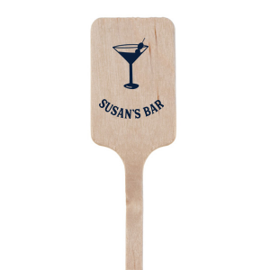 The Martini Glass Home Bar Stir Stick is a fun addition to your home bar! Personalize this stir stick with your name and use at a house warming or birthday party. Featuring a hand drawn martini glass graphic, this will add a trendy touch to your event that your guests will love. 