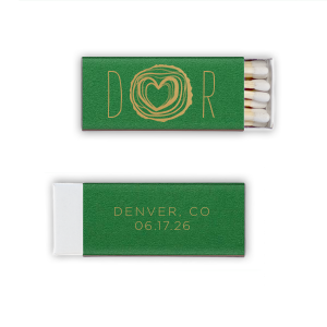 Capture the essence of your growing love with the Tree Heart Matchbox showcasing an expanding tree ring with your initials. This artistic matchbox blooms with creativity, making a bold statement about your bond on your wedding day.