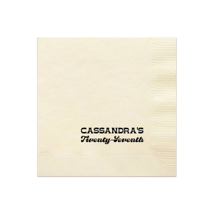 The Bowling Birthday Minimal Napkin showcases personalized text celebrating the name and age of the birthday bowler. Perfect for adding a custom twist to your laneside festivities. Ideal for any bowling enthusiast's birthday celebration.
