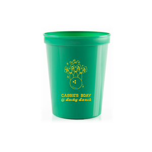 Capture the spirit of the alley with the Bowling Birthday Let's Roll Cup, featuring a retro bowling ball and pins graphic. Personalize it with the celebrant's name and party venue for a one-of-a-kind birthday party favor. Perfect for toasting to strikes and spares.