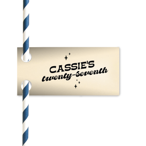 The Bowling Birthday Sparkle Straw Tag adds a glimmer of fun to your drinks with festive sparkle graphics. Customize this charming detail with the birthday person's name and celebrated age. Excellent for sipping in style at your bowling soiree.