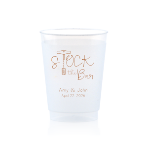 Get ready to raise a glass with the Stock the Bar Couples Cup! The corkscrew and cork cleverly transform into the "T" of Stock, embodying bar-side sophistication. Perfect for turning any gathering into a spirited celebration. Personalize it to make the perfect match for your soiree. Cheers to tipping the top shelf!