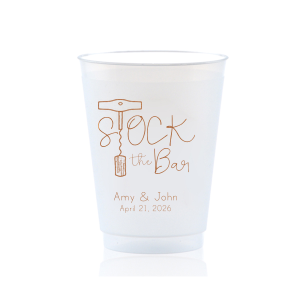 Get ready to raise a glass with the Stock the Bar Couples Cup! The corkscrew and cork cleverly transform into the "T" of Stock, embodying bar-side sophistication. Perfect for turning any gathering into a spirited celebration. Personalize it to make the perfect match for your soiree. Cheers to tipping the top shelf!