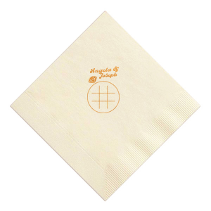 Celebrate your union with a playful twist using the Engagment Ring Tic-Tac-Toe Game Napkin, highlighting an engagement ring themed board. Add a personal touch with the couple's names in a funky, unique style. Ideal for adding fun to any wedding-related festivity.