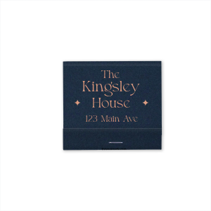 Ignite a warm welcome with the Celestial Abode Custom Matchbox, featuring minimal star graphics. Personalize with your family name and address for a stellar touch to your hearth. A shining detail for guests or as a keepsake in your new home.