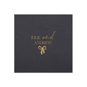 Unite your celebration with the Modern Unity Bow Napkin, showcasing your names linked by a 'and' in bold script, accented with a contemporary bow graphic. A stylish choice for weddings, anniversaries, or elegant couple's events.
