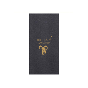 Unite your celebration with the Modern Unity Bow Napkin, showcasing your names linked by a 'and' in bold script, accented with a contemporary bow graphic. A stylish choice for weddings, anniversaries, or elegant couple's events.