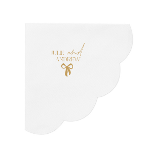 Unite your celebration with the Modern Unity Bow Napkin, showcasing your names linked by a 'and' in bold script, accented with a contemporary bow graphic. A stylish choice for weddings, anniversaries, or elegant couple's events.