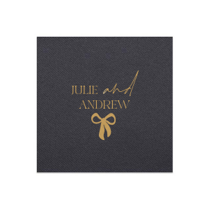 Unite your celebration with the Modern Unity Bow Napkin, showcasing your names linked by a 'and' in bold script, accented with a contemporary bow graphic. A stylish choice for weddings, anniversaries, or elegant couple's events.