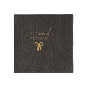 Unite your celebration with the Modern Unity Bow Napkin, showcasing your names linked by a 'and' in bold script, accented with a contemporary bow graphic. A stylish choice for weddings, anniversaries, or elegant couple's events.