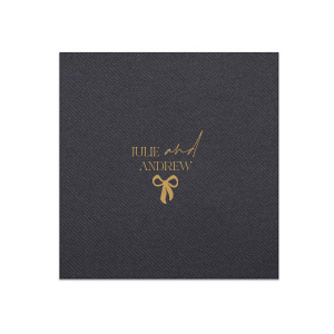 Unite your celebration with the Modern Unity Bow Napkin, showcasing your names linked by a 'and' in bold script, accented with a contemporary bow graphic. A stylish choice for weddings, anniversaries, or elegant couple's events.