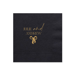 Unite your celebration with the Modern Unity Bow Napkin, showcasing your names linked by a 'and' in bold script, accented with a contemporary bow graphic. A stylish choice for weddings, anniversaries, or elegant couple's events.