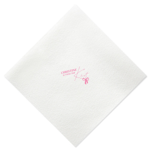 Set the stage for your nuptials with the Bow-tiful Beginnings Wedding Napkin, personalized with your name and the charming phrase "is tying the knot," enhanced by a modern bow graphic. Perfect for adding a personalized touch to your wedding festivities from engagment parties to bachelorette events.